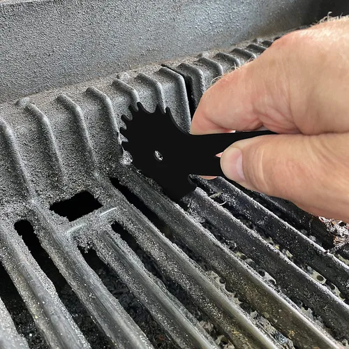 Vista 4 de Outset Limpieza de parrilla, raspador universal para parrilla, acero inoxidable con bolsa de almacenamiento