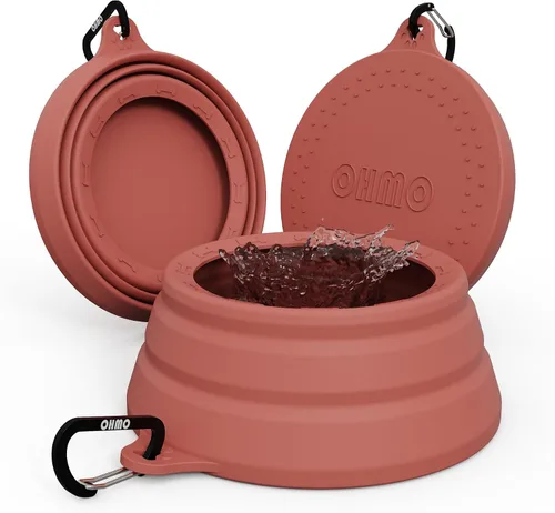 Vista 9 de OHMO Tazón de Agua para Perros Colapsable a Prueba de Derrames 24oz para Autos, Tazones Portátiles sin Salpicaduras para Viajes de Perros