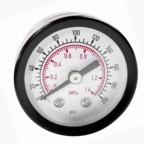 Vista 8 de Beduan Medidor de presión de aire para compresor de aire 2 "Dial central de montaje trasero, 1/4" NPT, 0-100 Psi