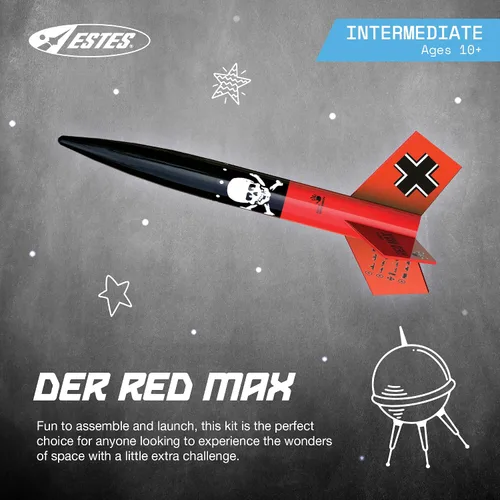 Vista 2 de Estes Rockets 0651 Der Red Max - Kit de cohete de nivel de habilidad 1 Marrón/a, 12 años en adelante con supervisión de adultos para menores de 12