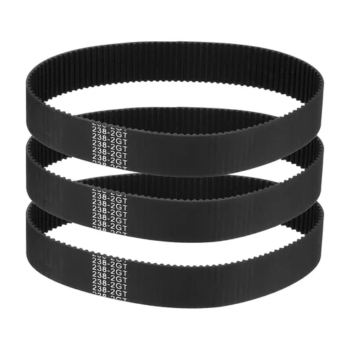 Vista 64 de MECCANIXITY 3.780 in GT-2 correa dentada, 5pcs 0.354 in ancho 0.079 in paso impresión 3D GT-2 correa dentada caucho de bucle cerrado, negro