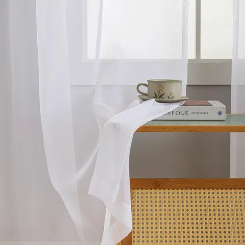 Vista 15 de MYSTIC-HOME Juego de cortinas de niveles transparentes blancas para cocina de 24 pulgadas de largo, tratamiento de cortinas para ventanas pequeñas