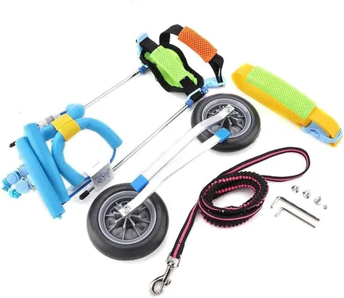 Vista 4 de Pet Supplies Aluminum Wheelchair Dog Back Leg Cart Adjustable Full Support with 2 Wheels