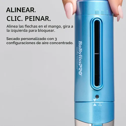 Vista 7 de BaBylissPRO StyleSwitch Ionic Multi-Styler, Air Styler y secador de pelo, cepillo de aire caliente ligero, 5 accesorios, 9 ajustes de Azul