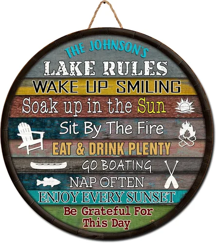 Vista 9 de V VIBEPY Letreros personalizados de Lake House, Life Is Better When Spent With Family and Friends de 8, 12, 14, 18 pulgadas, letreros impresos
