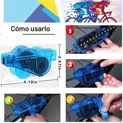 Vista 2 de focopot Kit de limpieza de bicicletas 9 piezas con herramienta de cepillo de limpieza y depurador de cadena