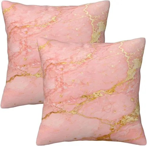 Vista 11 de Yobvec Juego de 2 fundas de almohada de 18 x 18 pulgadas, color negro dorado y gris, fundas de cojín decorativas de mármol abstracto, decoración