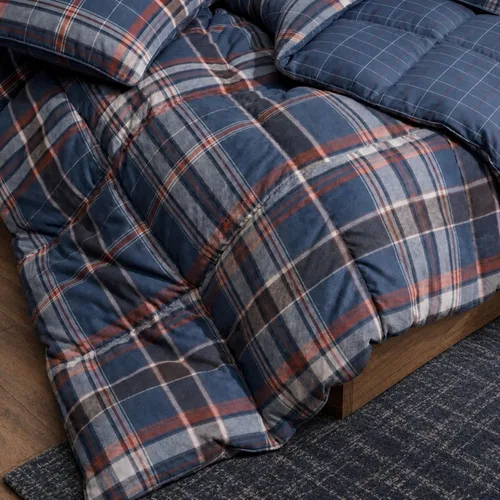 Vista 7 de Eddie Bauer - Juego de edredón tamaño King, ropa de cama reversible de plumón sintético con fundas a juego, lujoso juego de ropa de cama