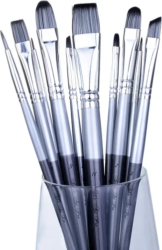 Vista 9 de ADIS&Guys - Juego de 10 pinceles profesionales para pintura facial y corporal, ideal para acrílico, óleo y acuarelas, perfecto para artistas y niños