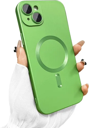 Vista 9 de ankofave Funda Magnética para iPhone 14 Plus para Mujeres, Funda Resistente Mate de Lujo Diseño Suave Metálico con Protector de Lente de Cámara