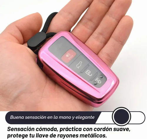 Vista 4 de MECHCOS Compatible con Toyota Camry RAV4 Highlander 4Runner Corolla Mirai Avalon C-HR Prius C V Prime AWD-e 86 Funda Protectora de Silicona Rosa TPU