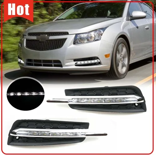 Vista 2 de Luces antiniebla para parachoques delantero, repuesto para luces de conducción+biseles para Chevy Cruze 2009-2013