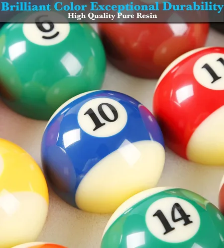 Vista 2 de JAPER BEES Billiard Ball/Pool Ball Set Complete 16balls 2-1/4" Regulation Size&Weight Resin Ball Estante Rainbow