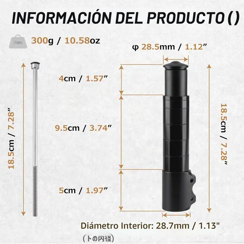Vista 2 de Azarxis Bike Fork Stem Bicycle Extender Handlebar Riser Adaptor Aluminium Alloy Head up Adapter Flexible Easy Installation for 1-1/8 Inch 28.6 mm