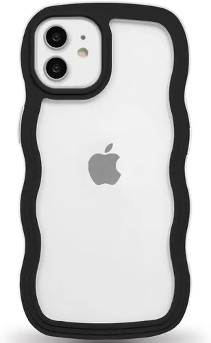 Vista 110 de Anuck Funda para iPhone 13 Pro con borde ondulado, diseño trasero transparente, agarre antideslizante, forma de marco rizado ondulado, a prueba