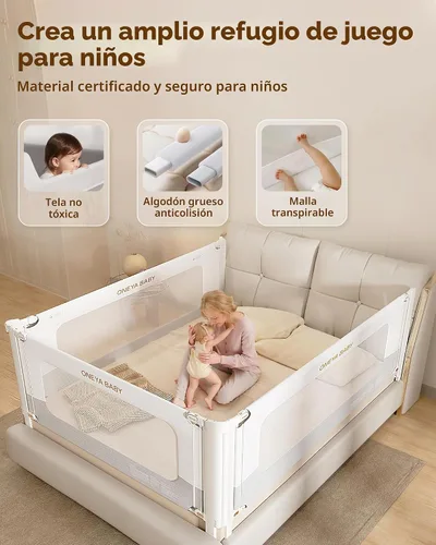 Vista 7 de Riel de cama para niños pequeños, protector de riel de cama de bebé grueso
