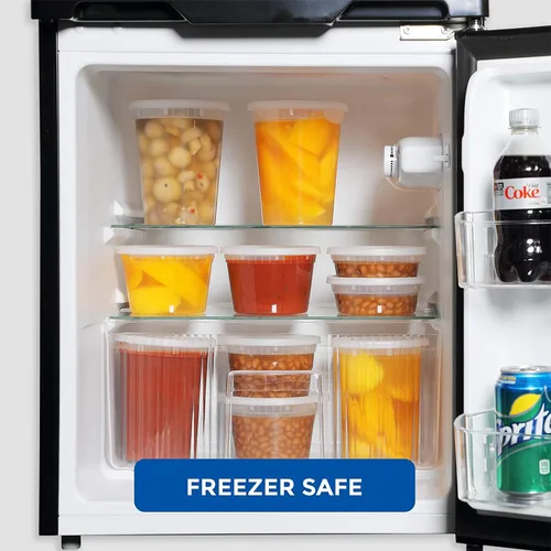 Vista 4 de Contenedores de delicatessen con tapas de 16 onzas – Vasos desechables a prueba de fugas para almacenamiento de alimentos – Recipientes
