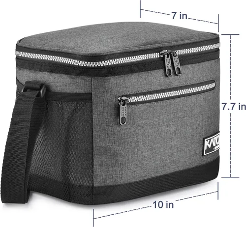 Vista 5 de Tirrinia Lonchera aislada para hombres/mujeres, bolsa de almuerzo a prueba de fugas para escuela y trabajo, bolsa de almuerzo grande para niños