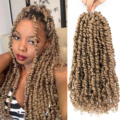 Vista 40 de Fulcrum Pelo de ganchillo Passion Twist de 8 pulgadas, 9 paquetes de cabello pretrenzado y prerrizado para mujeres negras (8 pulgadas
