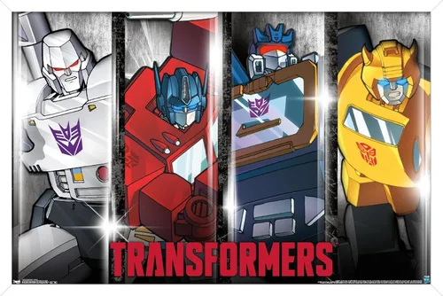 Vista 13 de Trends International Hasbro Transformers - Póster de pared clásico, 14.725 x 22.375 pulgadas, versión enmarcada de madera de granero
