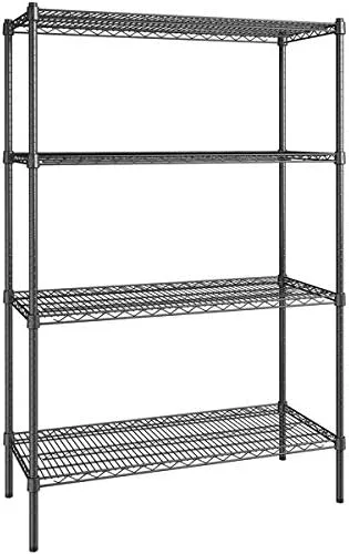 Vista 121 de Kit de 4 estantes de epoxi verde NSF de 21 x 72 pulgadas con postes de 86 pulgadas, estantería de almacenamiento resistente, kit de estantería