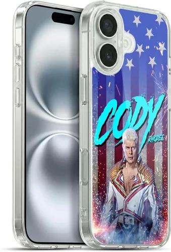 Vista 36 de Head Case Designs Funda de gel suave con licencia oficial de la WWE American Nightmare Flag Cody Rhodes Graphics compatible con Apple iPhone 7