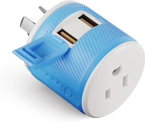 Vista 14 de OREI Adaptador de enchufe para viajes a Sudáfrica, Botsuana, Namibia con doble USB - Entrada EE. UU. - Tipo M (U2U-10L), Funcionará con teléfonos