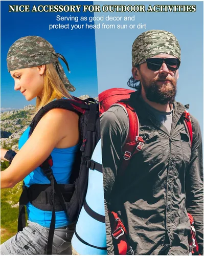 Vista 4 de 15 piezas Do Rag Skull Cap Enfriamiento Casco Liner Sudor Absorbe la Cabeza Envolturas Bandana Beanie Bicicleta Casco Liner para Hombres Mujeres