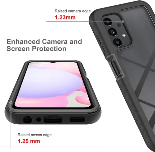 Vista 4 de Funda protectora para Samsung Galaxy A13 4G, anticaídas y absorción de golpes para Samsung SM-A135F/DS Galaxy A13 4G / SM-A135M/DS SM-A135F/DSN Negro