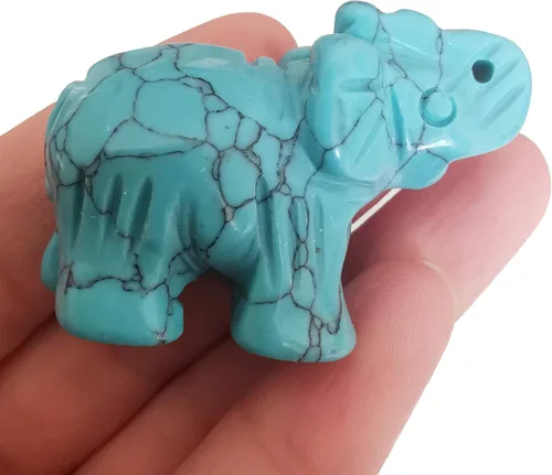 Vista 13 de Estatua de cristal de elefante tallada a mano, escultura de animal guardián de oficina en casa, decoración de 1.5 pulgadas, obsidiana negra