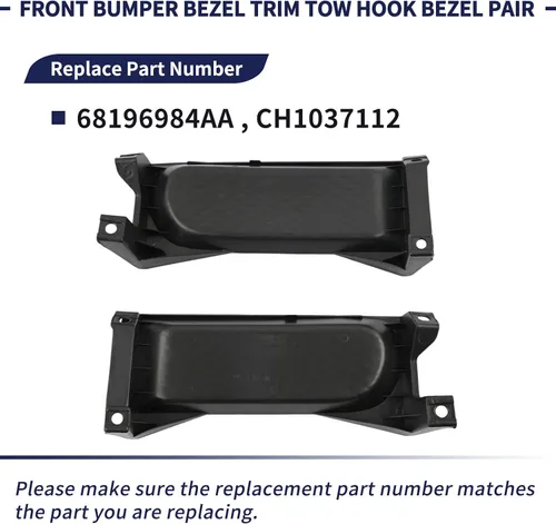 Vista 3 de 68196984AA - Par de bisel de parachoques delantero para Ram 1500 2013-2018 1500 Classic 2019-2024, cubierta de panel de relleno de parachoques