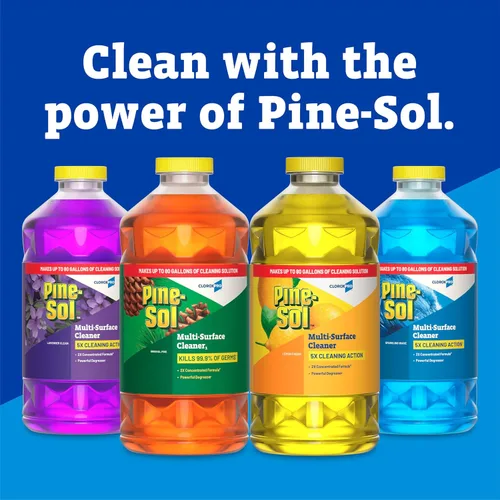 Vista 9 de Pine-Sol Limpiador multisuperficie, CloroxPro, fórmula concentrada 2x, limón fresco, 80 onzas líquidas