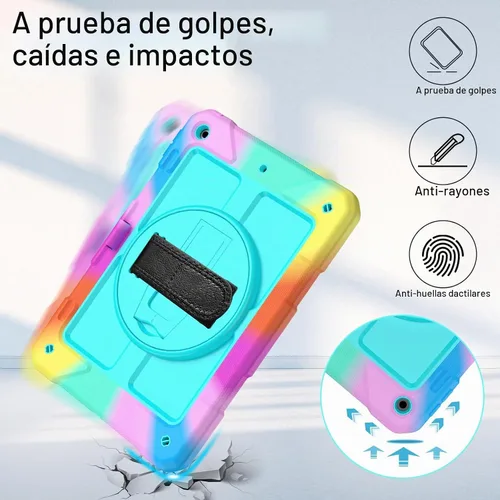 Vista 7 de LTROP Funda para iPad de 9ª/8ª/7ª generación (2021/2020/2019), Funda para iPad de 10.2" a prueba de golpes con correa para el hombro, soporte