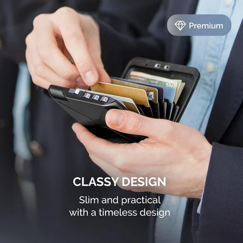 Vista 5 de ÖGON -DESIGNS- The First Pocket Size Vault - Cartera de código de aluminio para tarjetas y billetes, con cerradura con un código de 3 dígitos