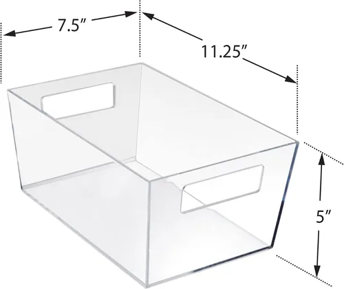 Vista 2 de Azar Displays 556237 - Organizador grande de plástico transparente con asa, almacenamiento de despensa, organizador de cocina y refrigerador