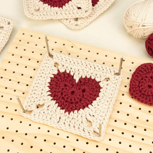Vista 3 de Yeezhee Kit de ganchillo para principiantes, kit de iniciación de Granny Square con tutoriales en video paso a paso, kit de tejido para adultos