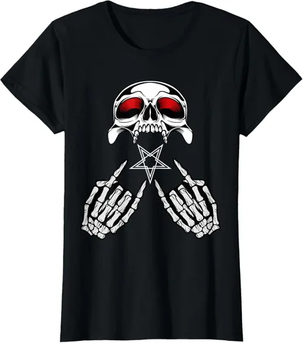 Vista 30 de Camisas de metal pesado con diseño de abanico de metal Negro