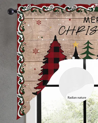 Vista 3 de Árbol de Navidad, cenefa de cocina, cenefa con bolsillo para barra, paneles de cortina para dormitorio, sala de estar, baño, cafetería, ventanas