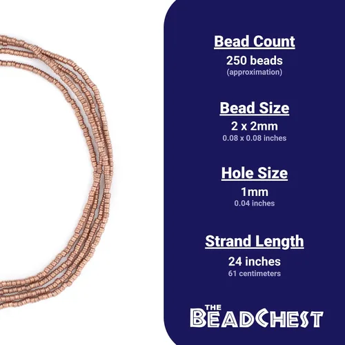 Vista 4 de TheBeadChest - Cuentas Heishi dobles de cobre (0.079 in)