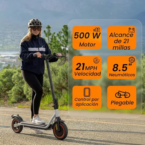 Vista 9 de Electric Scooter, 500W-1200W Peak Motor, 21-28 Mile, 8.5"-10" Tire