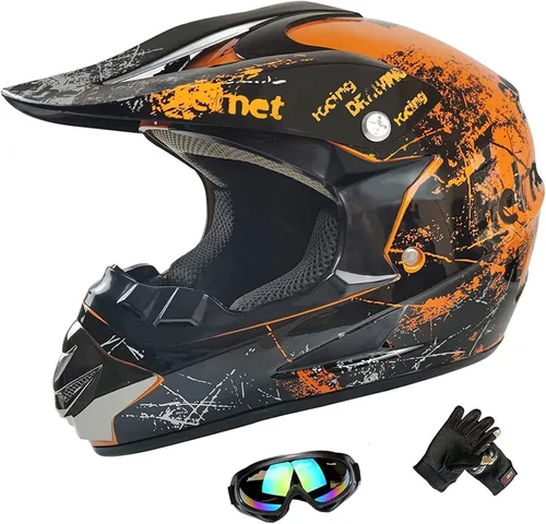 Vista 7 de Youth Off-Road Motorcycle Helmets,Children's Helmets for Off-Road Motorcross and Mountain Bikes,Comfortable and Light Weight, DOT Quality