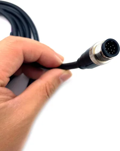 Vista 6 de M12 Cable conector macho de 12 pines, un código de cable de moldeo recto Sensor de aviación masculino Cable eléctrico de PVC Cable moldeado