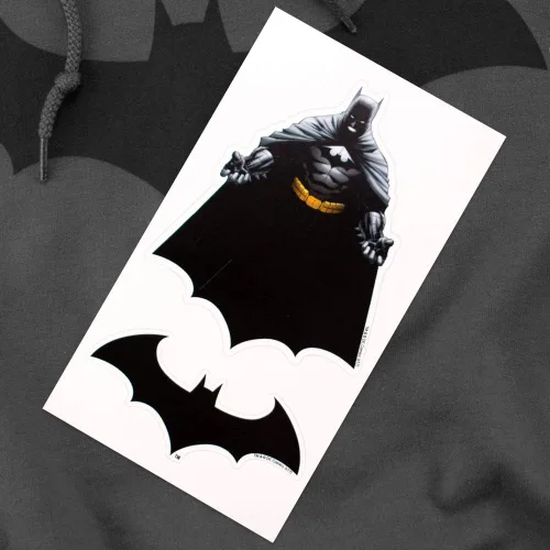 Vista 6 de Popfunk Sudadera clásica con capucha y calcomanías con logotipo de Batman Bat Hush