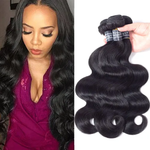 Vista 8 de Amella 3 paquetes de 3 mechones de cabello virgen brasileño ondulado (8, 10, 12 pulgadas), negro natural) 8A, 100% sin procesar, cabello humano