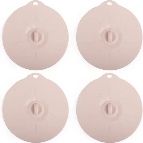 Vista 6 de Paquete de 4 tapas de silicona de 3.9 pulgadas para tazas, tazones, platos, sartenes, cubierta para salpicaduras de microondas, recipientes