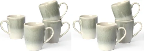 Vista 9 de Juego de Tazas de Café Famiware, Juego de 4 Tazas de 13 oz, Tazas de Gres para Café con Leche, Té Caliente, Mocha, Cacao, Capuchino, Aptas