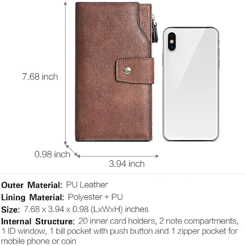 Vista 5 de CLUCI Mochila para mujer con monedero de cuero cartera grande para mujer