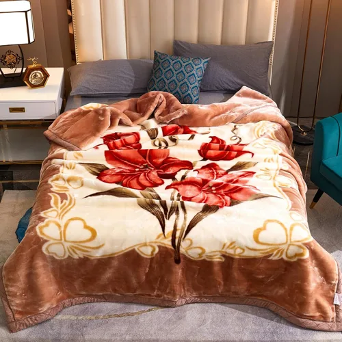 Vista 13 de LGYKUMEG Manta pesada de visón coreano, tamaño Queen de 79 x 91 pulgadas, sedosa suave y cálida, manta de cama Raschel reversible de 2 capas, 9