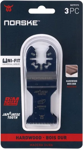 Vista 7 de Norske Tools NOTP273 - Cuchillas oscilantes para múltiples herramientas de 1-1/4 pulgadas (3 unidades), ajuste universal para cortar madera y madera
