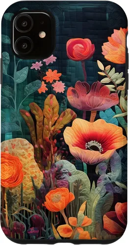 Vista 8 de iPhone 16 Flores coloridas en funda de edredón óptica, flores